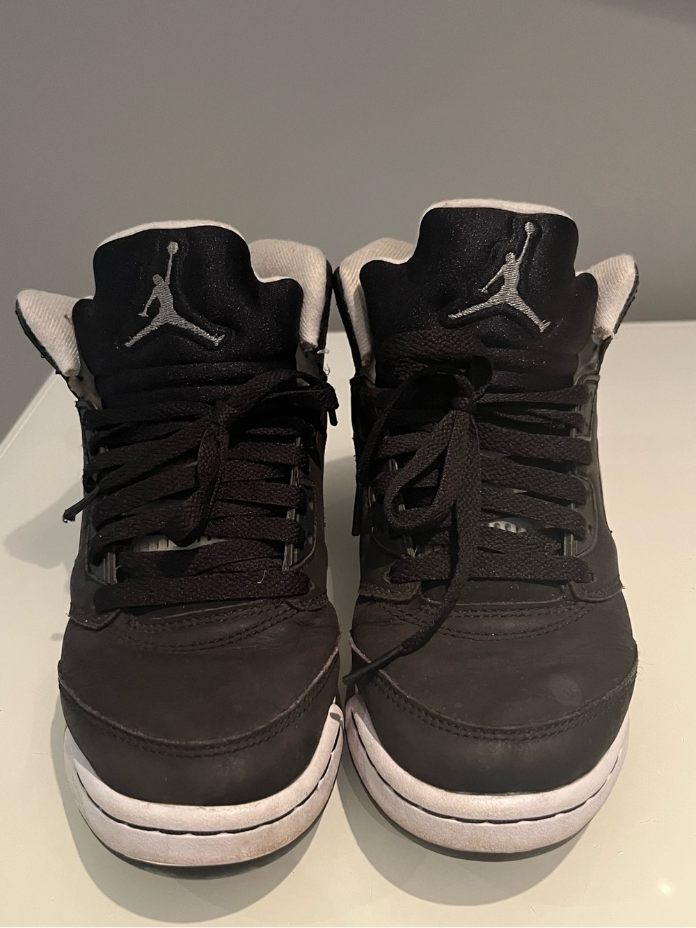 Air Jordan Retro Black and White High-Top Sneakers
